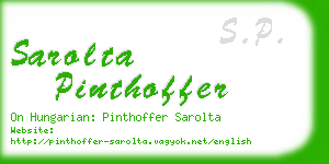 sarolta pinthoffer business card